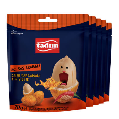 Acı Sos Kaplamalı Yer Fıstığı 5 x 70 gr - 