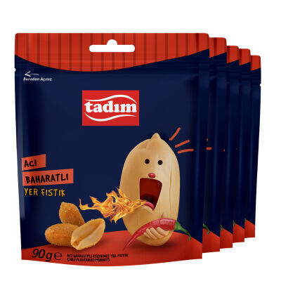 Acı Soslu Yer Fıstığı 5 x 90 gr - 