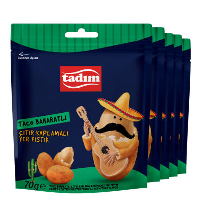 Taco Kaplamalı Yer Fıstığı 5 x 70 gr - 